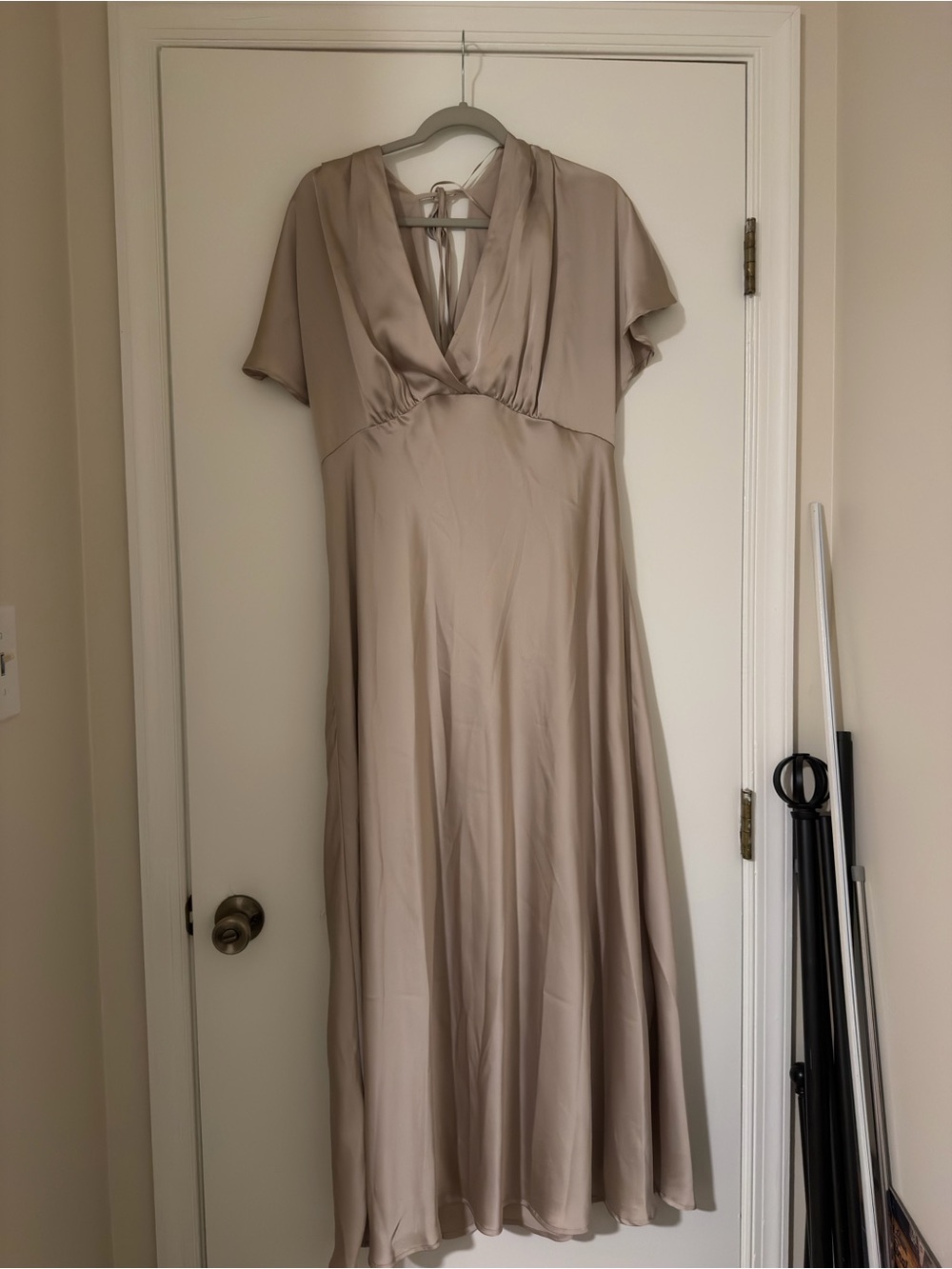Target Taupe Satin V-Neck Dress bridemaids
